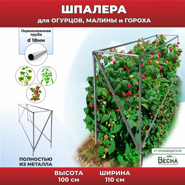 Шпалера садовая для малины, огурцов и гороха. Малинник. Опора для ...