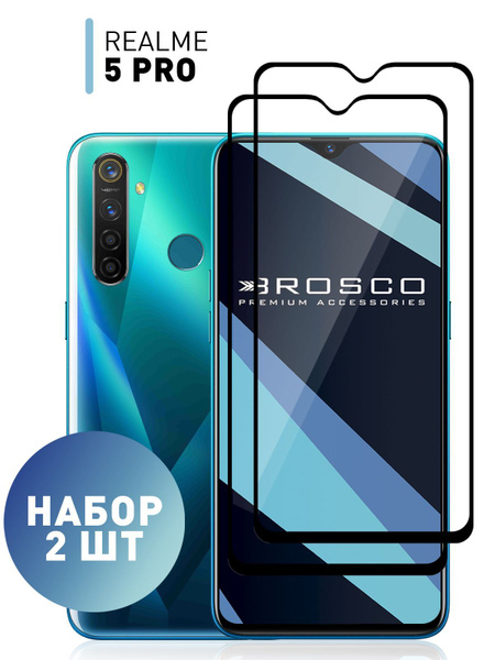 Набор стекол для Realme 5 Pro (Реалми 5 Про) с олеофобным покрытием ...