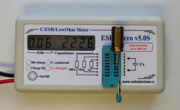ESR-micro v5.0s измеритель емкости и ESR электролитических ...