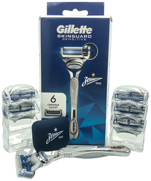 Gillette SkinGuard 電動剃刀 6個入 Gillette 吉列| SkinGuard 紳適系列手動剃鬚刀1刀架+ 2刀頭