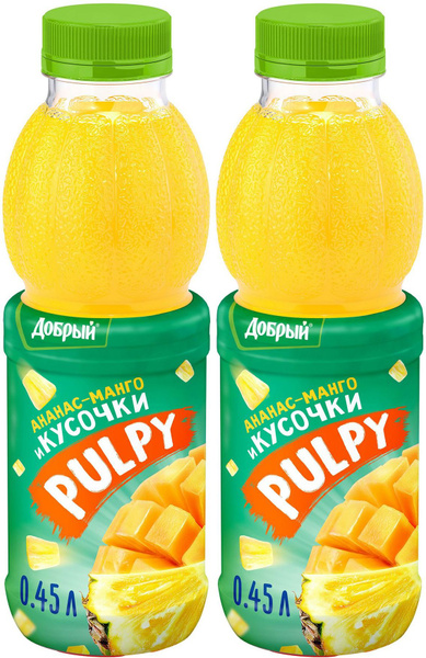 Напиток сокосодержащий Добрый Pulpy ананас-манго с кусочками ананаса ...