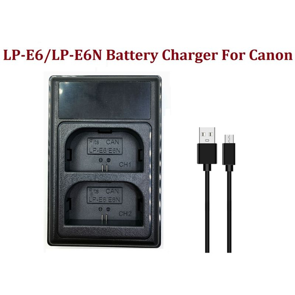 LP-E6/LP-E6N Зарядное устройство USB двух аккумуляторов для цифровой ...