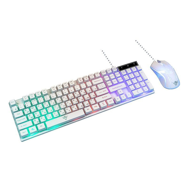 Игровой набор Nakatomi KMG White (клавиатура и мышь, подсветка ...