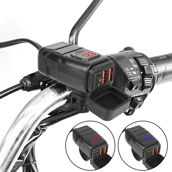 Зарядное устройство на руль мотоцикла, зарядное устройство QC3.0, два ...