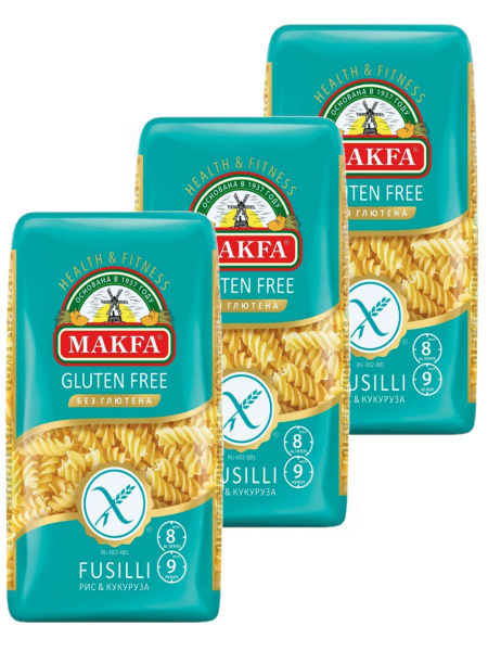 Makfa Fusilli безглютеновые макароны спирали, изготовлены из рисовой и ...