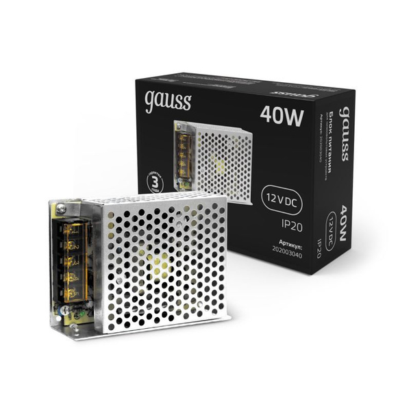 Блок питания для светодиодной ленты Gauss, 12В, 40 Вт, IP20 - купить по ...