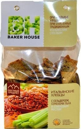 Хлебцы пшеничные Baker House Итальянские с сельдереем семенами льна и ...