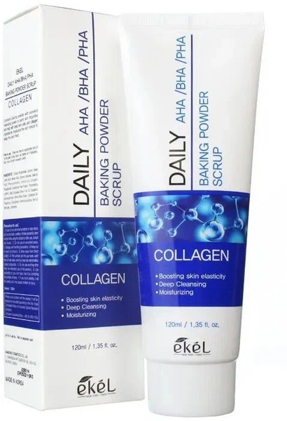 Содовый скраб для лица с коллагеном EKEL Daily AHA/BHA/PHA Baking ...