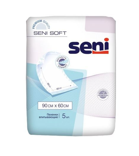Seni Пеленки гигиенические Seni Soft, 90х60 см, 5 шт/уп - купить с ...