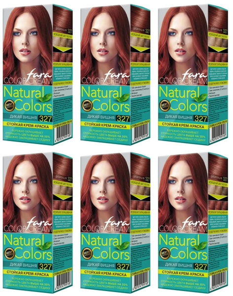 Fara Natural Colors Стойкая крем-краска для волос, тон 327 Дикая вишня ...