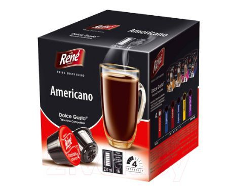 Rene Кофе капсульное Americano стандарта Dolce Gusto 16 капсул, 1 уп ...