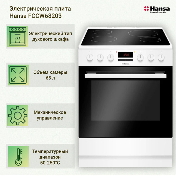 Электрическая плита Hansa FCCW68203 - купить по выгодной цене в ...