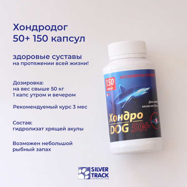 Хондропротектор Хондродог 50+ 150 капс для собак - купить с доставкой ...