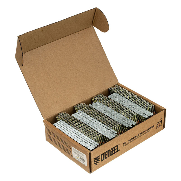 Гвозди для нейлера пневматического DENZEL, SN21, длина 75 мм, диаметр 3 ...