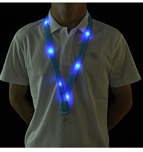 Ланьярд светящийся iTrek - лента для бейджа с карабином, 1 шт ...