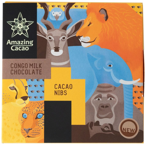 Шоколад Amazing Cacao Молочный с какао-крупкой 45% 60г 1шт - купить с ...