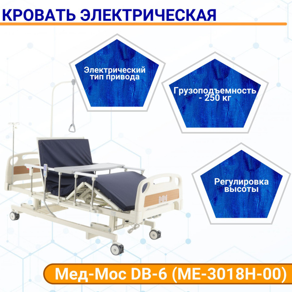 Кровать для лежачих больных Med-Mos DB-6 электрическая с выдвижным ...