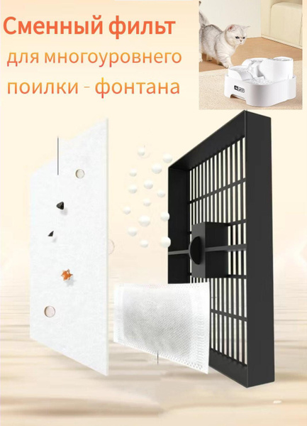 Фильтр для многоуровневого фонтана-поилки для кошек, собак, кроликов- 1 ...