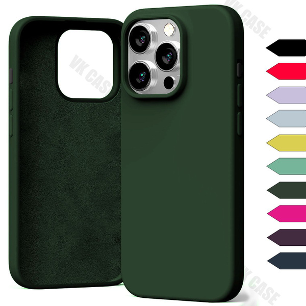 Силиконовый чехол для iPhone 15 Pro / Айфон 15 Про, темно-зеленый ...