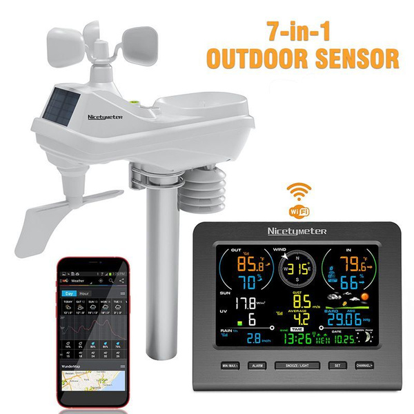 Профессиональная метеостанция WIFI Nicetymeter 0365-RF,7-в-1 ...
