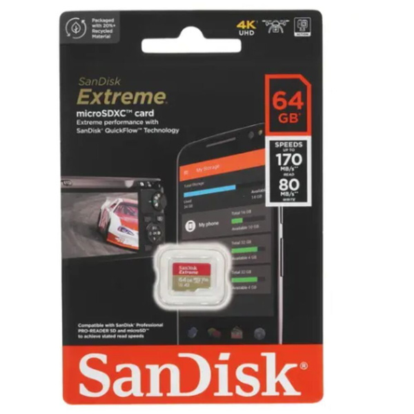 Карта памяти microsd sandisk extreme pro 128gb