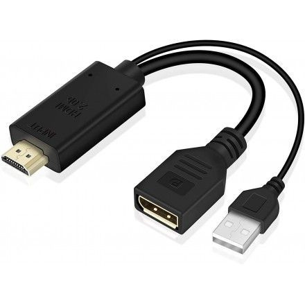 Кабель HDMI, DisplayPort KS-IS Кабель-адаптер HDMI (19M) -> DisplayPort ...