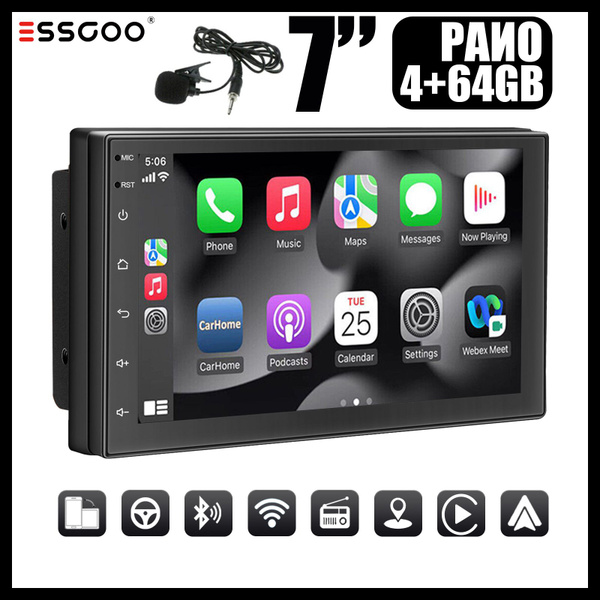 Автомобильная магнитола 2 DIN, 7 дюймов, беспроводная Carplay и Android ...