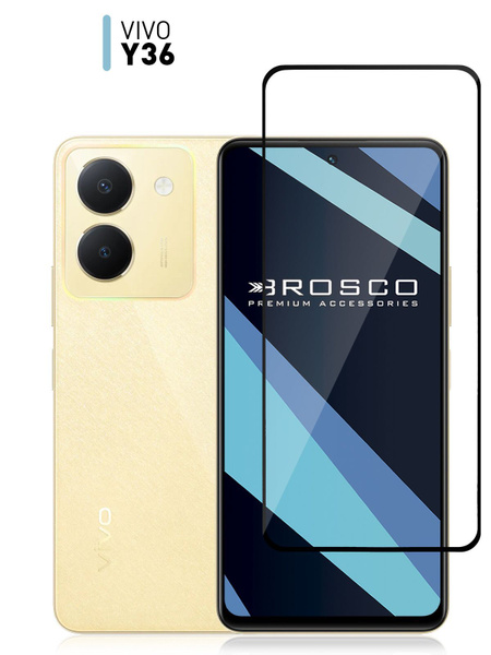 Защитное стекло для Vivo Y36 (Виво У36) с олеофобным покрытием, ROSCO ...