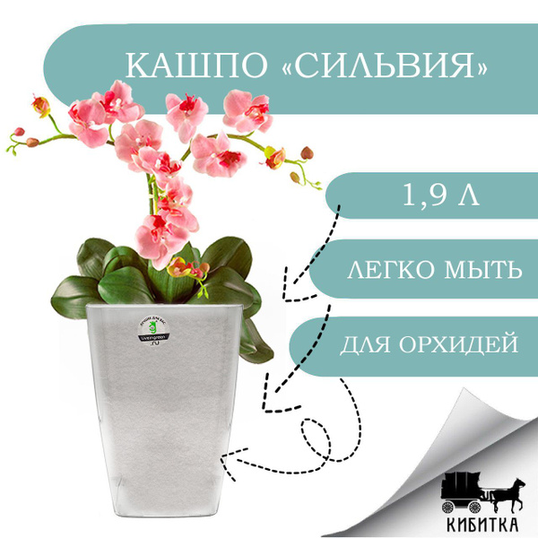 Кашпо для цветов 1,9 л СИЛЬВИЯ НАТУРАЛЬНАЯ горшок для орхидей, диаметр ...