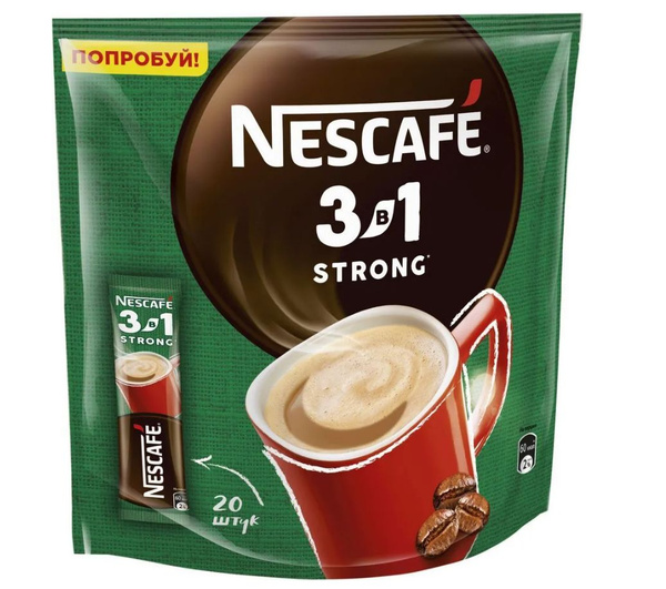 NESCAF Кофе растворимый Крепкий, 20 пак х 14,5 г - купить с доставкой ...