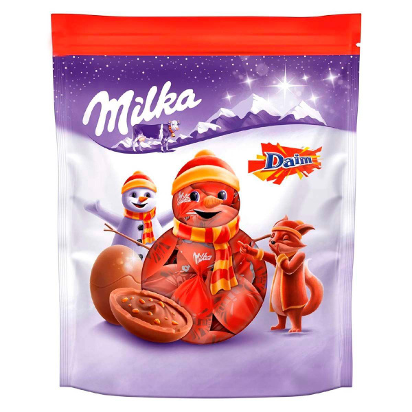 Новогодние шоколадные яйца конфеты Milka Xmas Bonbons Daim (Германия ...