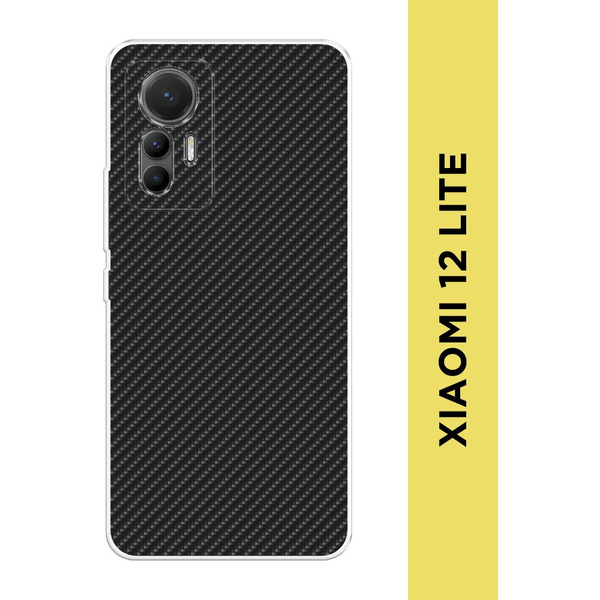 Силиконовый чехол на Xiaomi 12 Lite / Сяоми 12 Лайт "Черный карбон ...