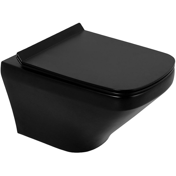 Унитаз BelBagno Sela BB3201CHR-MB/BB3201SC-MB подвесной Черный матовый ...