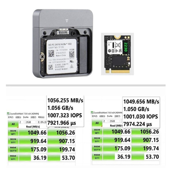 Лерой-Корпус SSD M.2 NVMe 2230, адаптер USB C, 10 Гбит/с, внешний ...