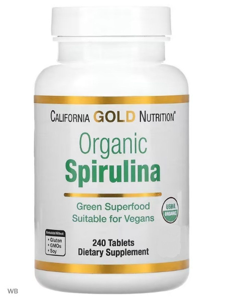 Органическая спирулина Organic Spirulina (240 tab) от California Gold ...