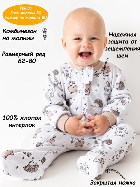 Комбинезон для новорожденных Рыжик КИ 81819 (ёжики) на выписку роддом ...