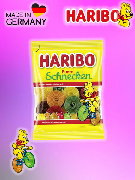 Жевательный мармелад Haribo Bunte Schnecken/ Харибо Красочные улитки ...