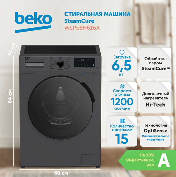 Стиральная машина Beko WSPE6H616A, серый - купить по выгодной цене в ...