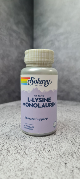 Solaray L-Lysine Monolaurin 1:1 Ratio 60 vegcaps Соларэй Л-Лизин ...