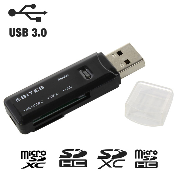 Карт-ридер 5bites RE3-200BK, USB3.0, SD, microSD, TF, SDHC, SDXC ...