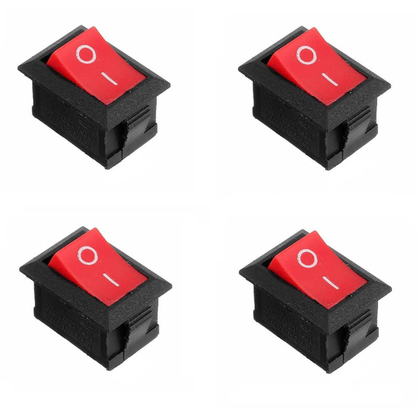 Клавишная кнопка 3А 250В маленькая прямоугольная / Вкл - Вкл / 50 шт ...