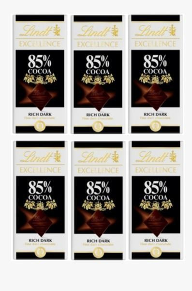 Lindt Excellence Шоколад горький 85% 100г, 6 штук - купить с доставкой ...