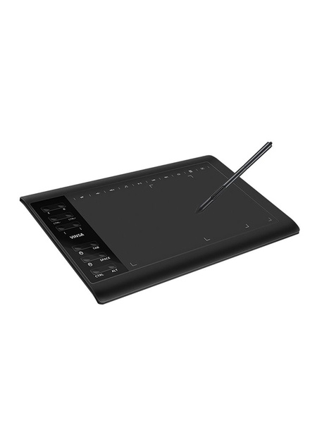 Графический планшет, A4, Mac OS, Windows, 8192 уровня, черный матовый ...