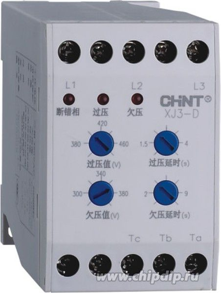 Реле контроля фаз XJ3-D AC 380В CHINT 284003 - купить по выгодной цене ...