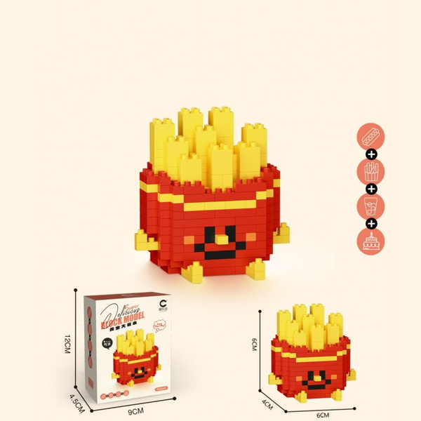 Игрушки-блоки серии Happy Food, чипсы, бургер, молоко, кола - купить с ...