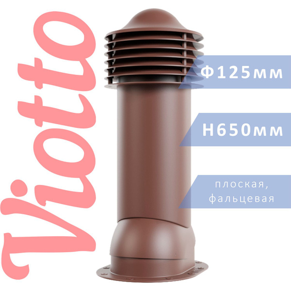 Труба вентиляционная Viotto D-125 мм, утепленная, для готовой мягкой и ...