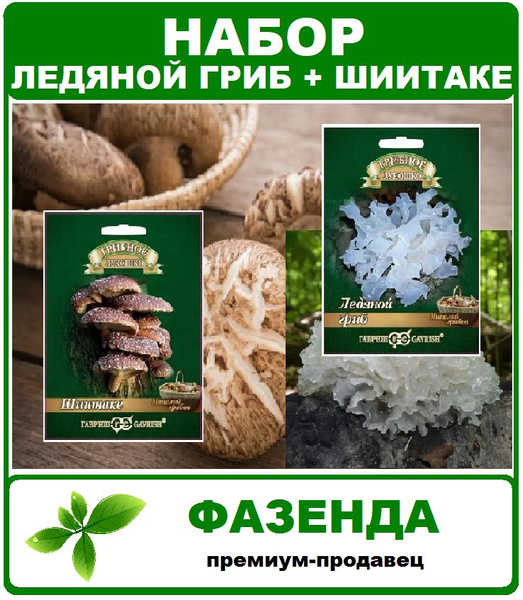 Грибы мицелий, набор N22 шиитаке + ледяной гриб. Гавриш - купить по ...