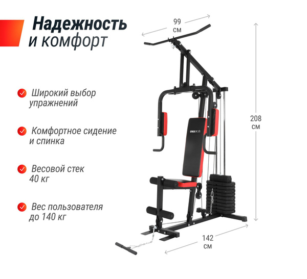 Многофункциональный силовой комплекс UNIX Fit BLOCK 40 домашний до 140 ...