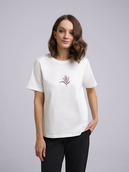 Футболка CLEVER WEAR, размер 44, цвет белый, 92% хлопок, 8% эластан ...