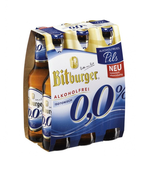 Пиво безалкогольное Bitburger Pils 0,0%, 6 х 0,33л, Германия - купить с ...